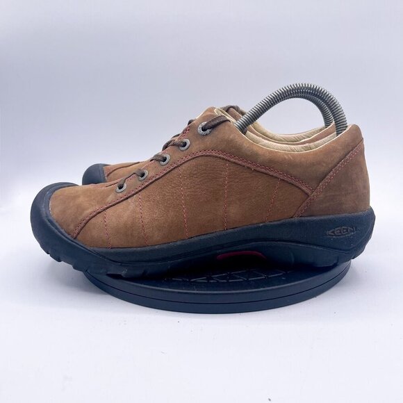 Keen Womens Presidio Sneaker Size 10 Brown Leather Lace Up Hiking Casual Shoe - Picture 2 of 9